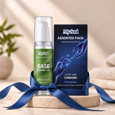Assorted Ultra Thin Condom 10N & Aloe Vera Based Lube Gel 50 ml