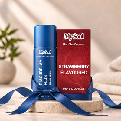 Ultra Thin Strawberry Flavour Condoms 10N & Delay Spray 20g